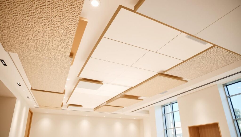 Combining ceiling materials for nursery noise reduction